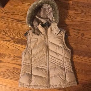 Loft Goose Down Vest w/ detachable faux fur hood